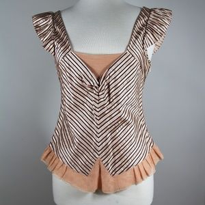 Marc Jacobs Pink and Black Striped Top